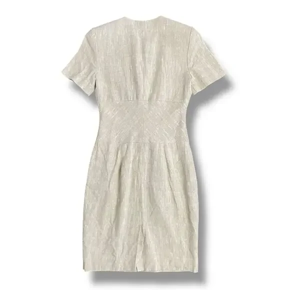 cora linen dress Plum Linen-Blend Drop Waist Cora Midi Dress main image 0